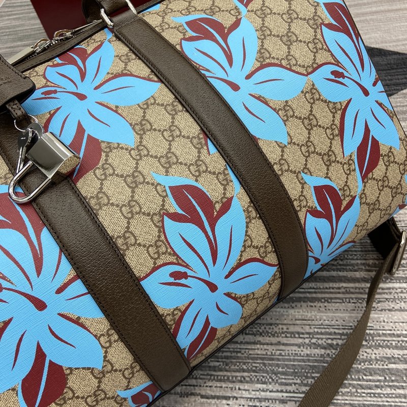 구찌 블루 플라워 패턴 핸드백 여행가방 001-247364