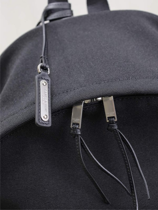 검정 캔버스와 소가죽 백팩 001-247591