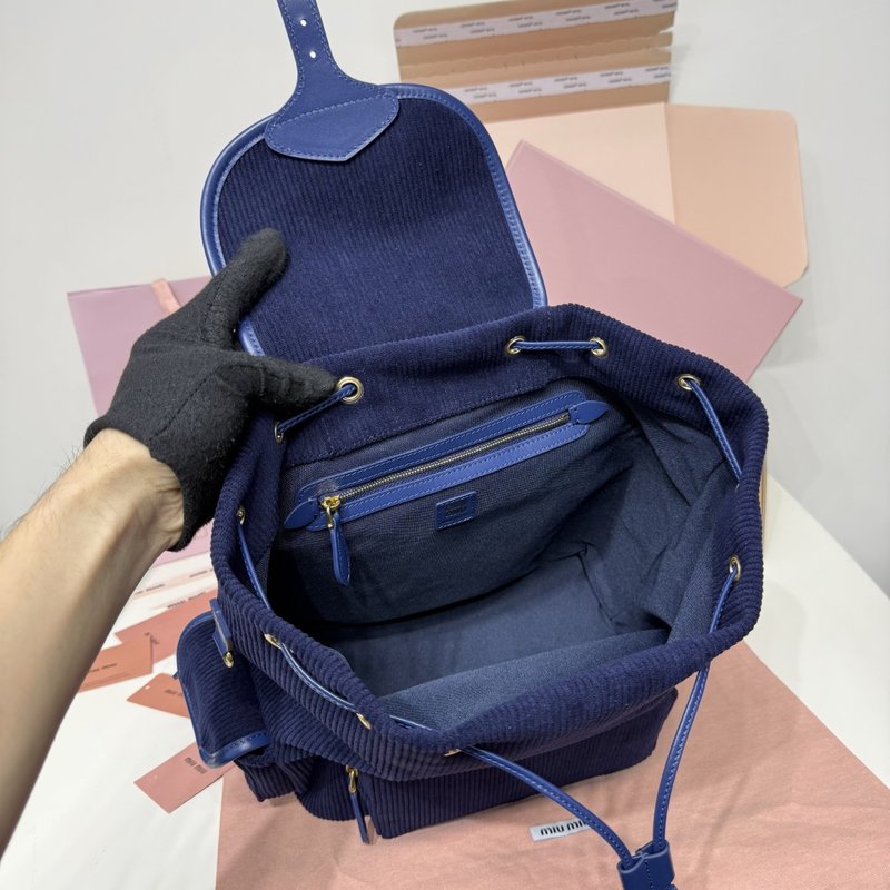 네이비 코듀로이 아카데미 타일 백팩 001-248357