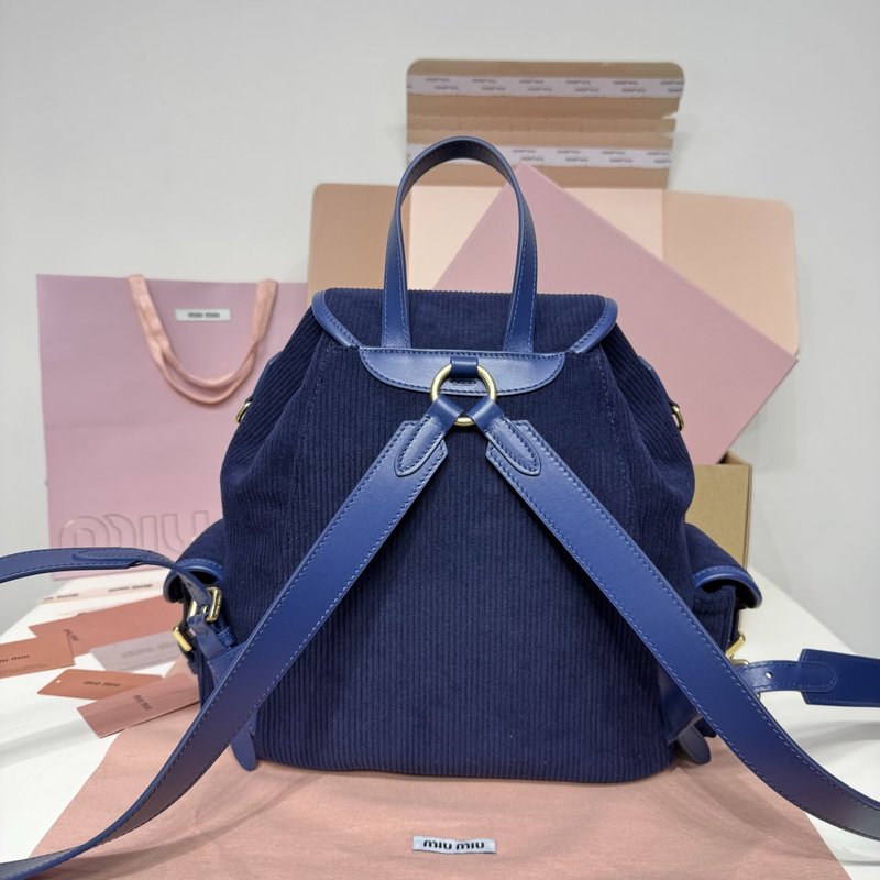 네이비 코듀로이 아카데미 타일 백팩 001-248357