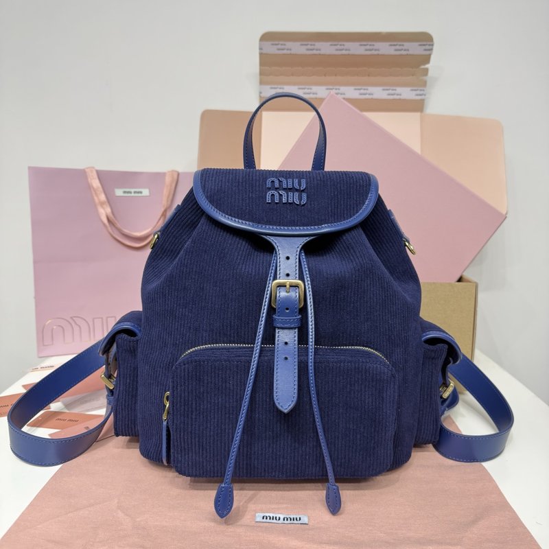 네이비 코듀로이 아카데미 타일 백팩 001-248357