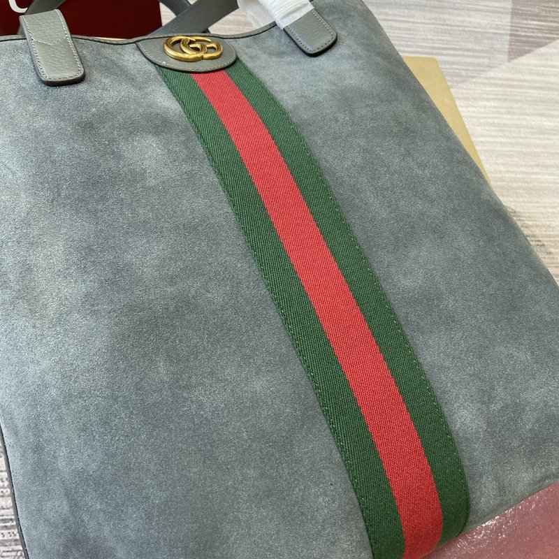 구찌 그레이 스웨이드 파이킹 토트백 001-248473