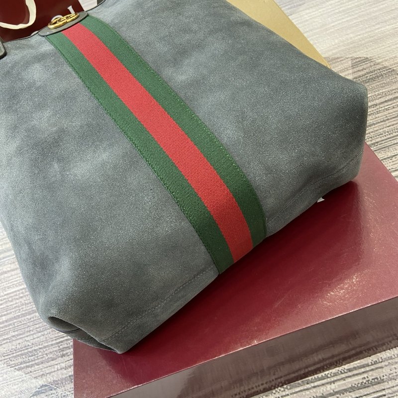 구찌 그레이 스웨이드 파이킹 토트백 001-248473