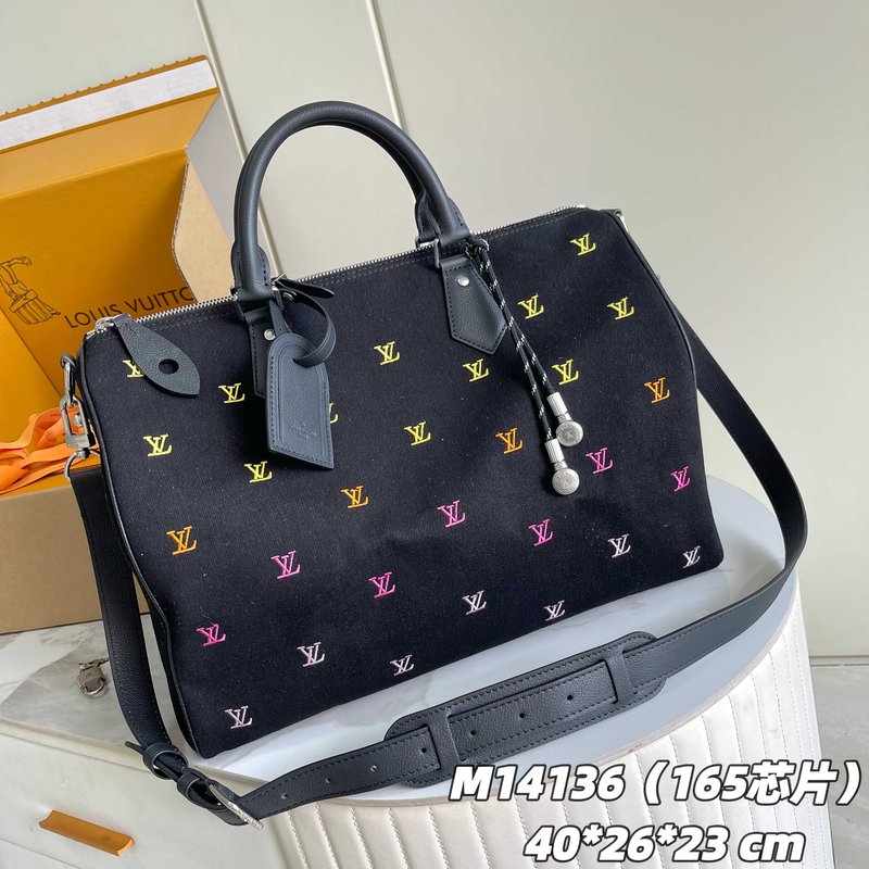 자수 로고 워싱 데님 숄더백 001-248724