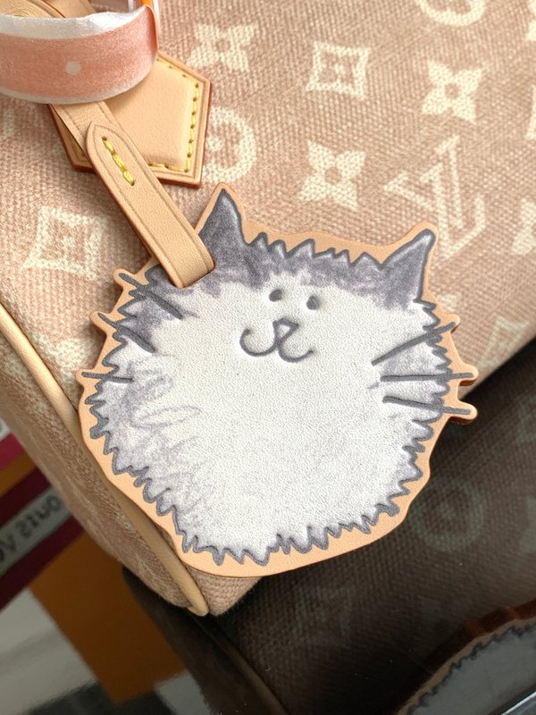 루이비통 고양이 참 캔버스 핸드백 001-248735