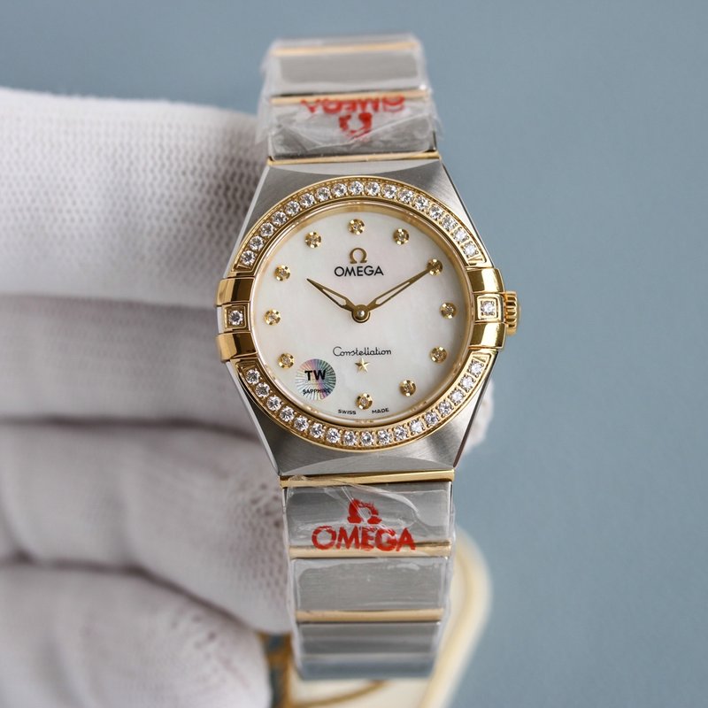 오메가 컨스텔레이션 28mm 쿼츠 여성 시계 001-248981