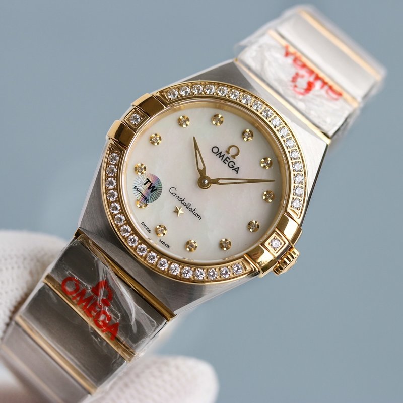 오메가 컨스텔레이션 28mm 쿼츠 여성 시계 001-248981
