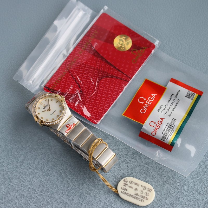 오메가 컨스텔레이션 28mm 쿼츠 여성 시계 001-248981