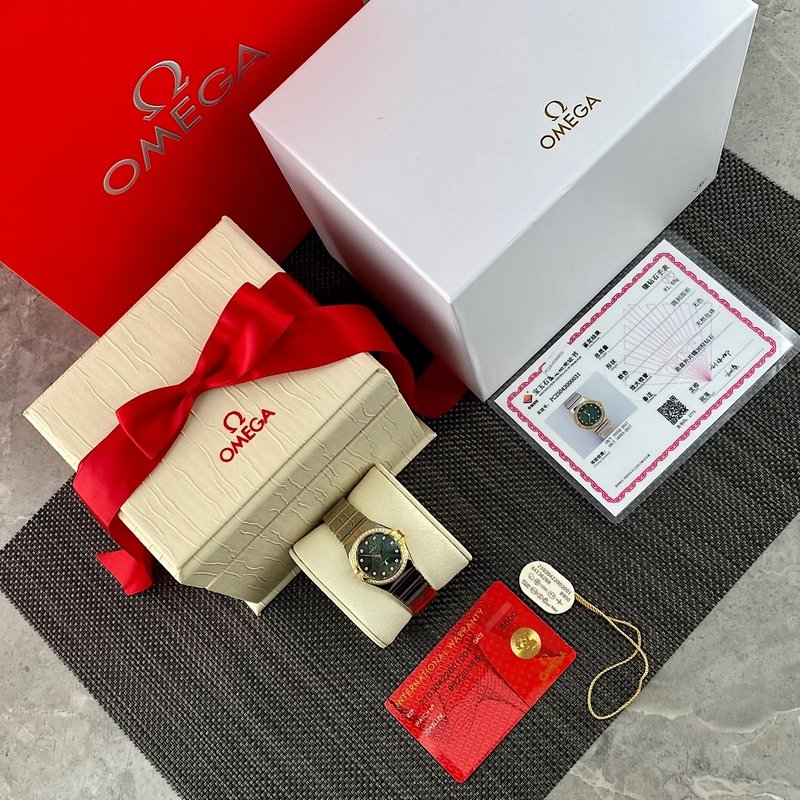 오메가 컨스텔레이션 다이아몬드 쿼츠 여성용 시계 001-249118