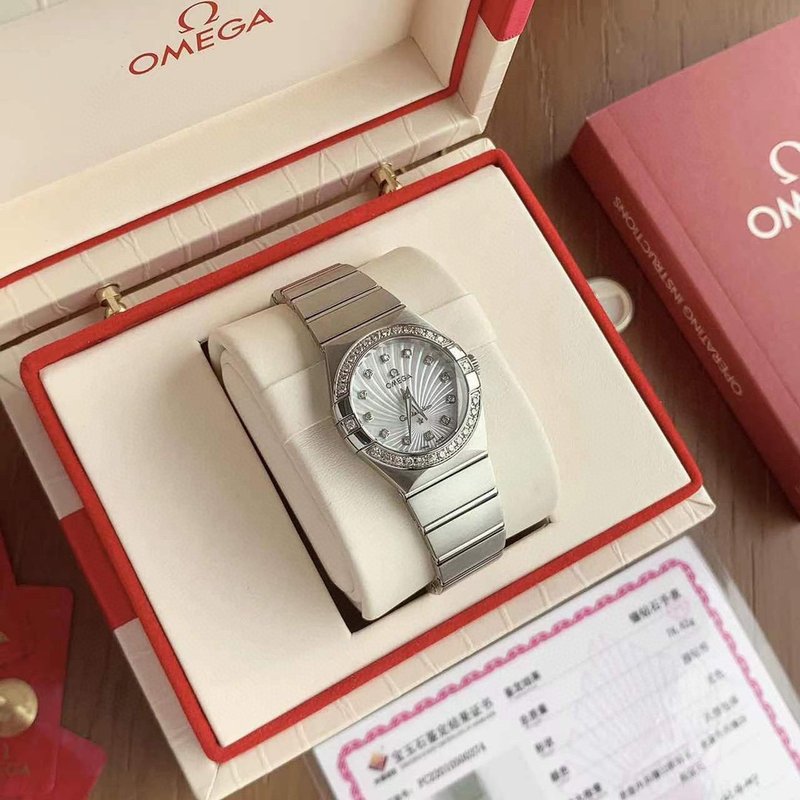 오메가 컨스텔레이션 다이아몬드 쿼츠 여성용 시계 001-249184