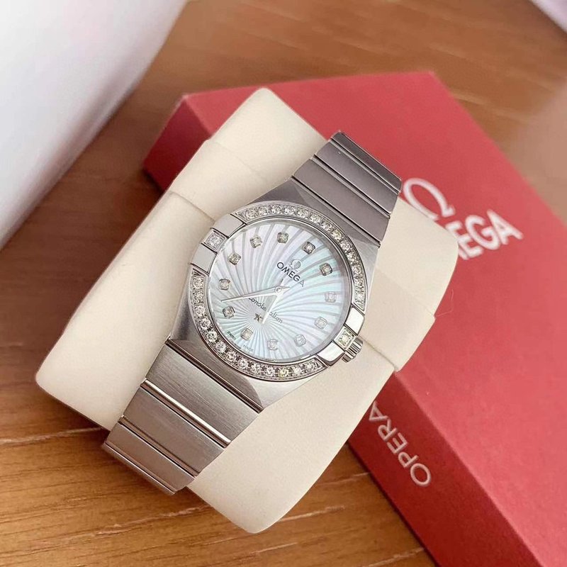 오메가 컨스텔레이션 다이아몬드 쿼츠 여성용 시계 001-249184