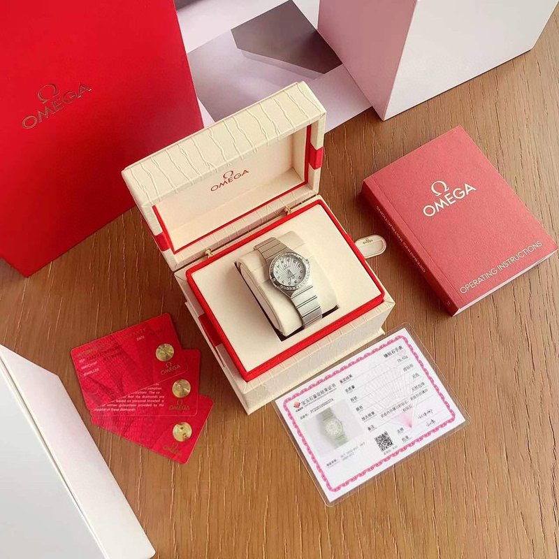 오메가 컨스텔레이션 다이아몬드 쿼츠 여성용 시계 001-249184