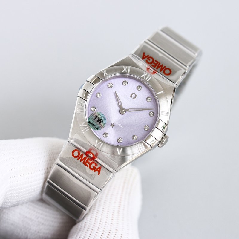 오메가 컨스텔레이션 28mm 쿼츠 여성 시계 001-249196