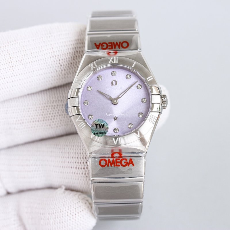 오메가 컨스텔레이션 28mm 쿼츠 여성 시계 001-249196