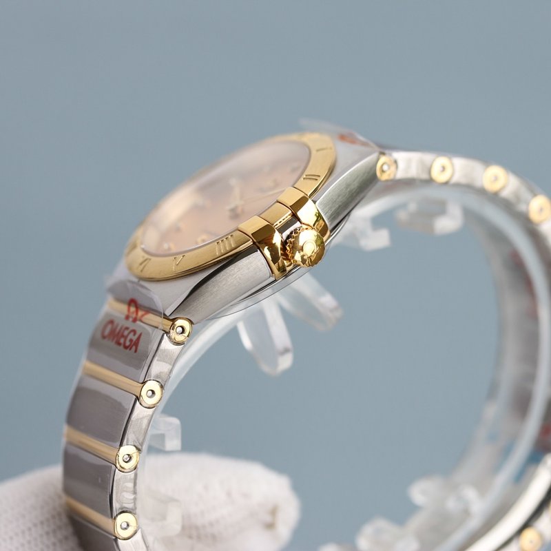 오메가 컨스텔레이션 28mm 쿼츠 여성용 시계 001-249220