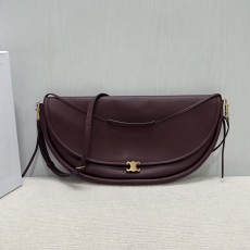 셀린 하프문 백 소프트 가죽 숄더백 001-249739