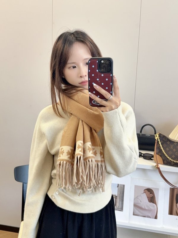 크롬하츠 양면 직조 대형 스카프 숄 001-250594