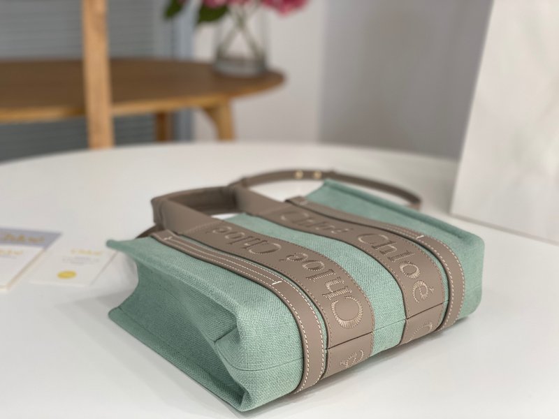 클로에 우디 넨 토트백 001-251147