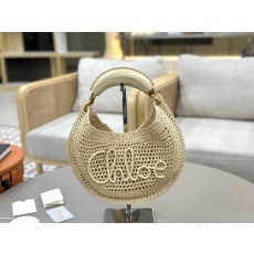 클로에 바나나 손잡이 라피아 백 001-251260
