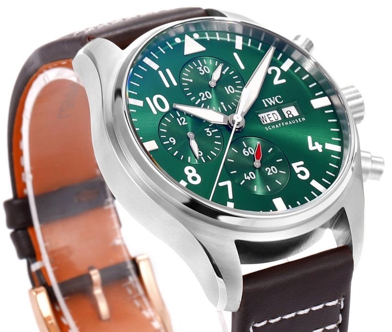 IWC 파일럿 그린 다이얼 로즈골드 시계 001-251267