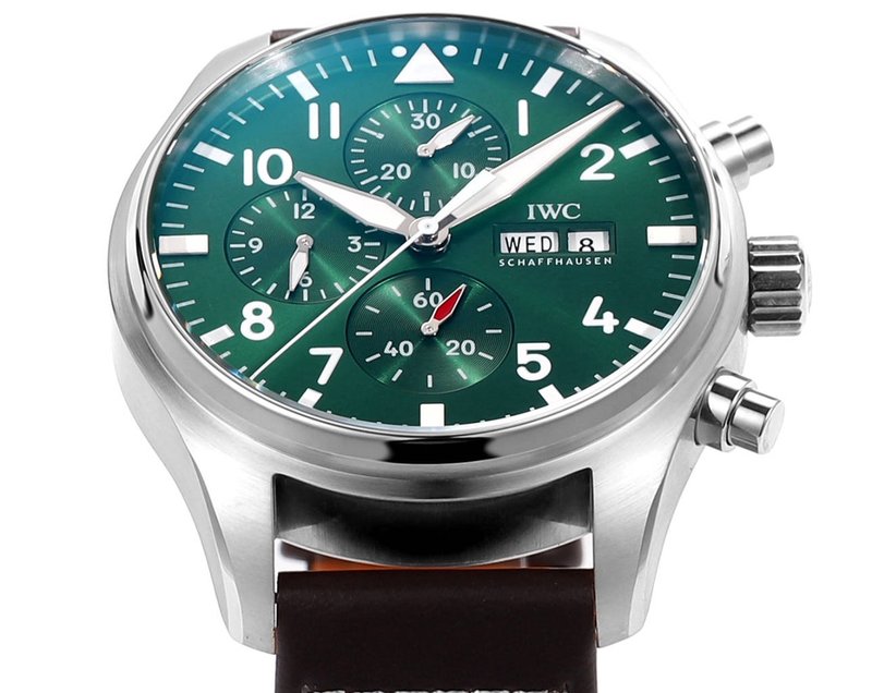 IWC 파일럿 그린 다이얼 로즈골드 시계 001-251267