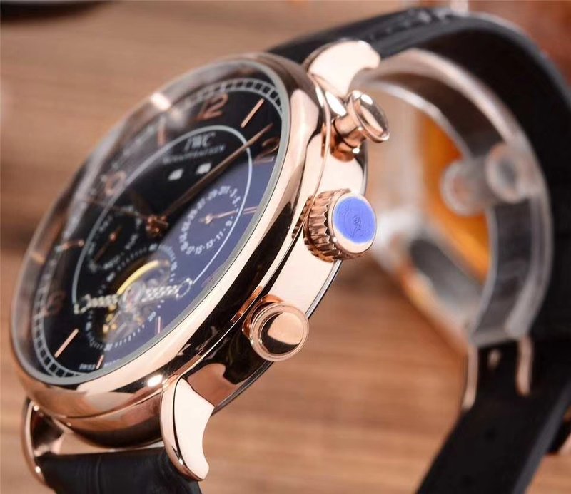 IWC 스타일 오매틱 스틸 가죽 남성 시계 001-251316