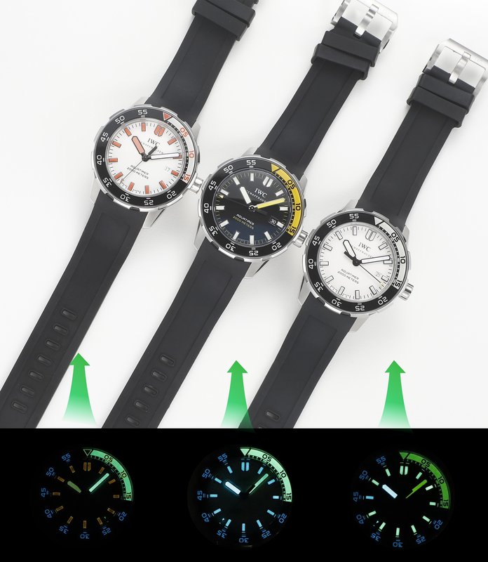 IWC 오션 시리즈 스틸 러버 스트랩 야광 다이빙 시계 001-251393