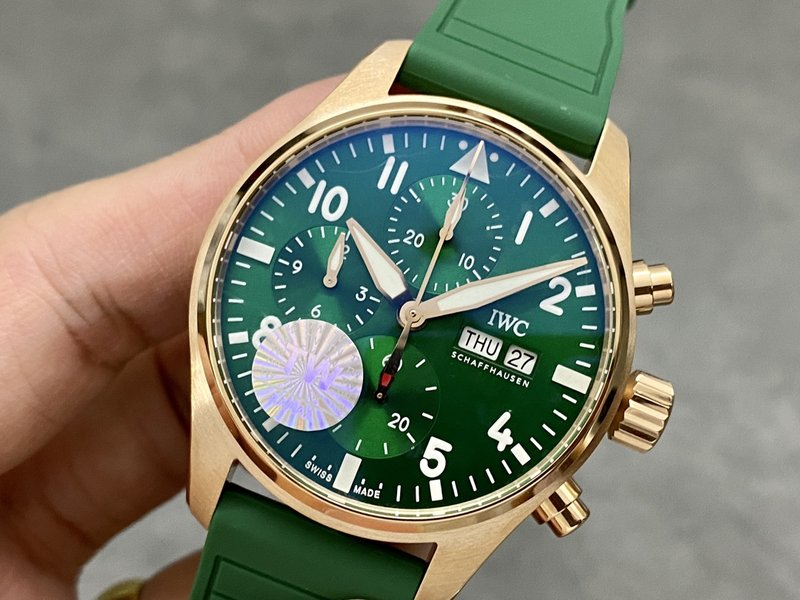IWC 파일럿 레드골드 그린 다이얼 토매틱 시계 001-251468