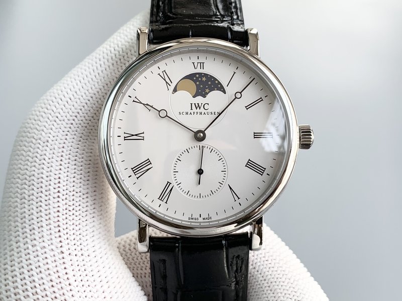 IWC 롱파워 리저브 문페이즈 오픈백 기계식 시계 001-251481