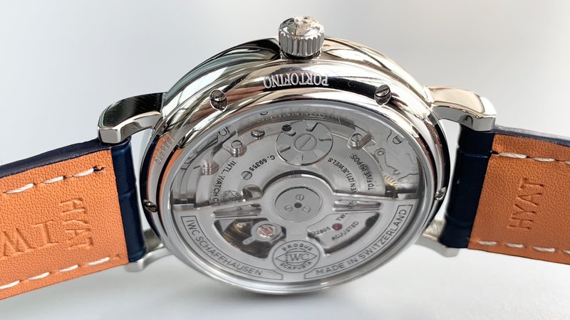 IWC 롱파워 리저브 문페이즈 오픈백 기계식 시계 001-251481