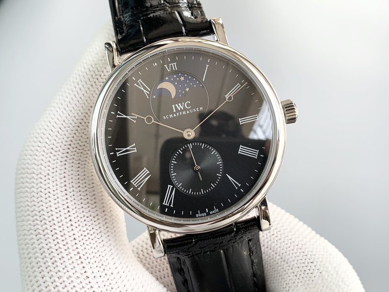 IWC 롱파워 리저브 문페이스 오픈백 기계식 시계 001-251494
