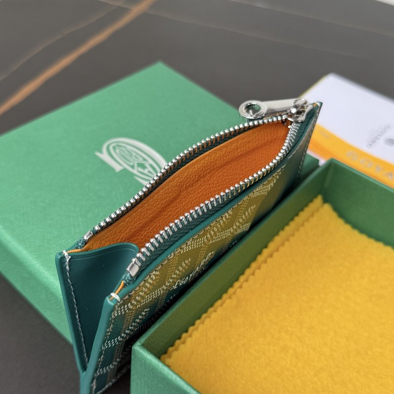 고야드 그린 캔버스 가죽 지퍼 카드지갑 001-251762