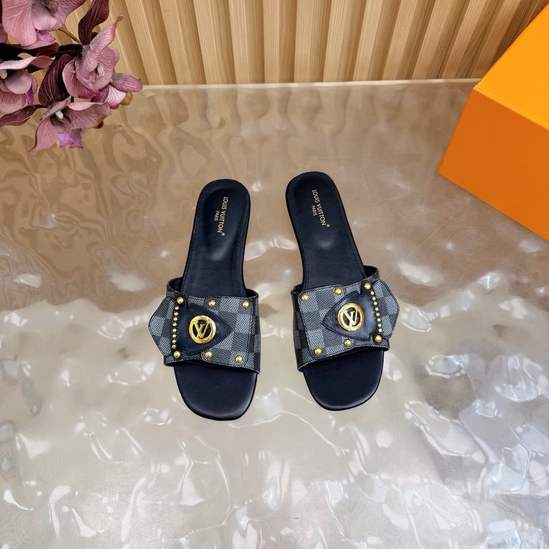 루이비통 가죽 버클 플랫 샌들 001-252297