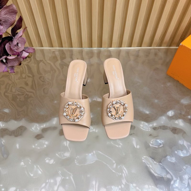 루이비통 소가죽 캔버스 버클 플랫 샌들 001-252306