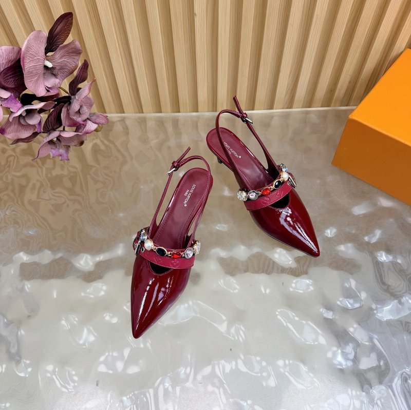 루이비통 바이브 체인 백스트랩 족구두 키틴힐 샌들 001-252350