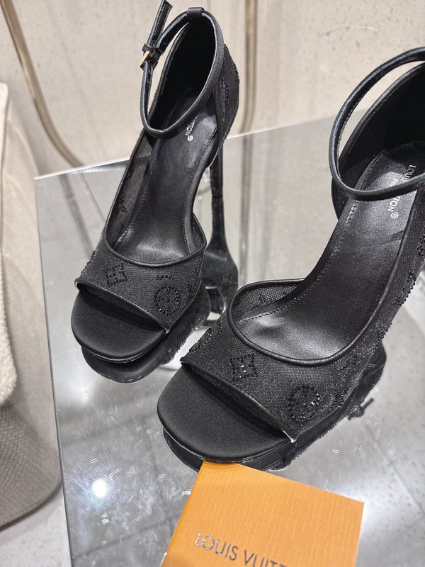 LV 메쉬 크리스탈 하이힐 샌들 001-252416
