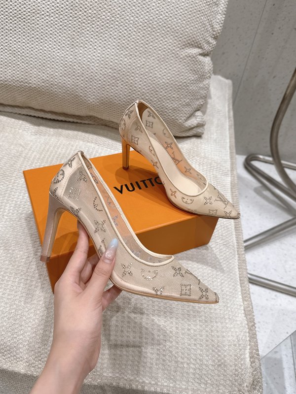 LV 메쉬 크리스탈 하이힐 펌프스 001-252420