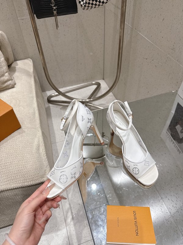 LV 메쉬 크리스탈 하이힐 샌들 001-252426