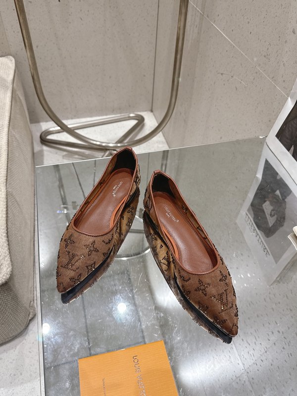 LV 메쉬 라인스톤 자수 하이힐 001-252427