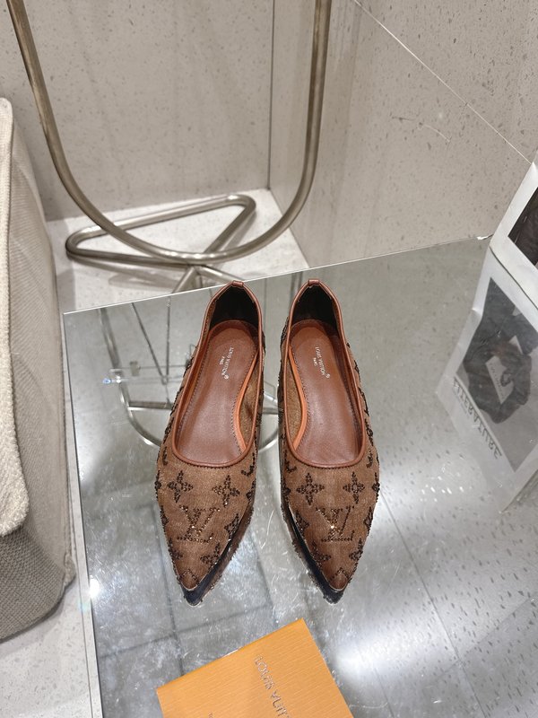 LV 메쉬 라인스톤 자수 하이힐 001-252427
