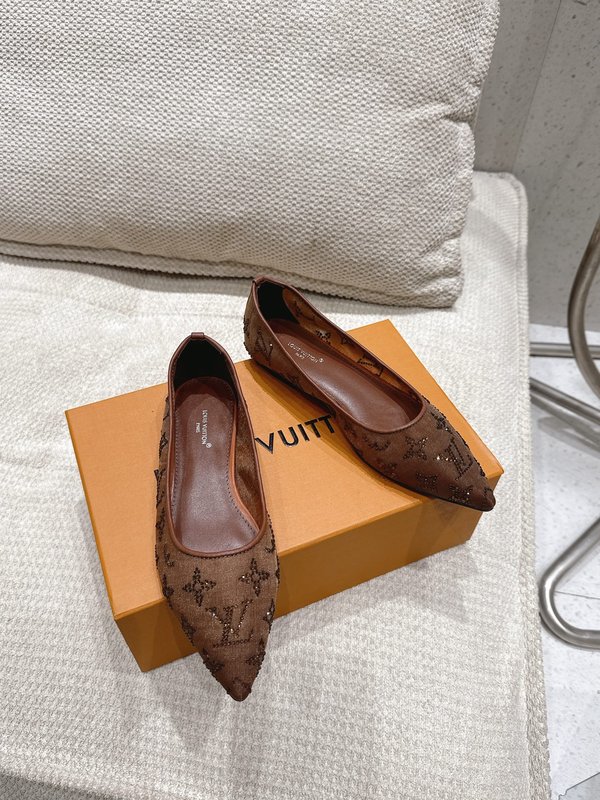 LV 메쉬 라인스톤 자수 하이힐 001-252427