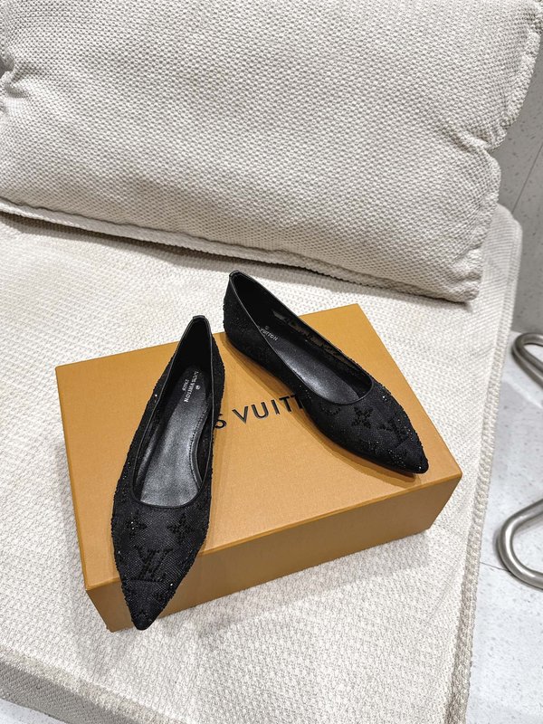 LV 메쉬 크리스탈 자수 하이힐 001-252429