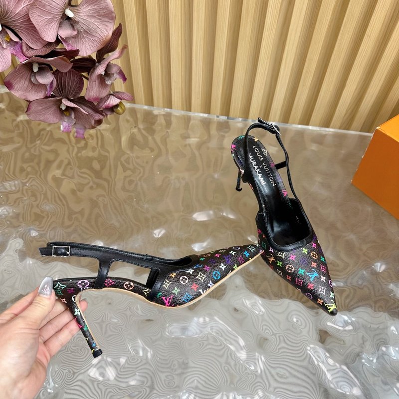 루이비통 삼색 포인트 뾰족구두 힐 샌들 001-252448
