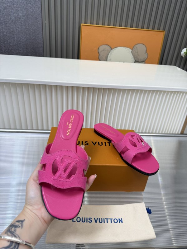 LV 매트 가죽 양피 안감 가죽바닥 샌들 슬리퍼 001-252480