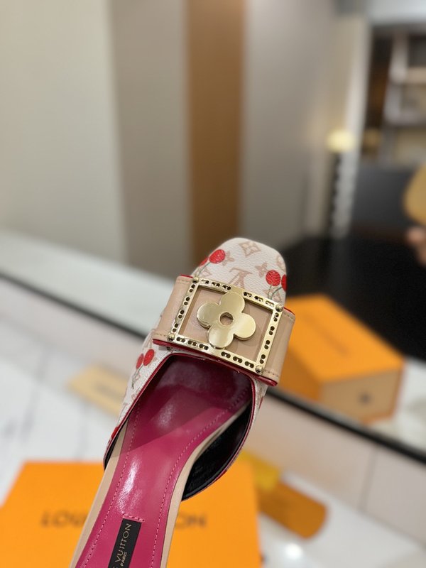 LV 모노그램 데님 하이힐 샌들 001-252482
