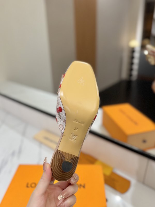 LV 모노그램 데님 하이힐 샌들 001-252482