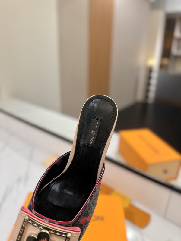 LV 모노그램 데님 하이힐 샌들 001-252483