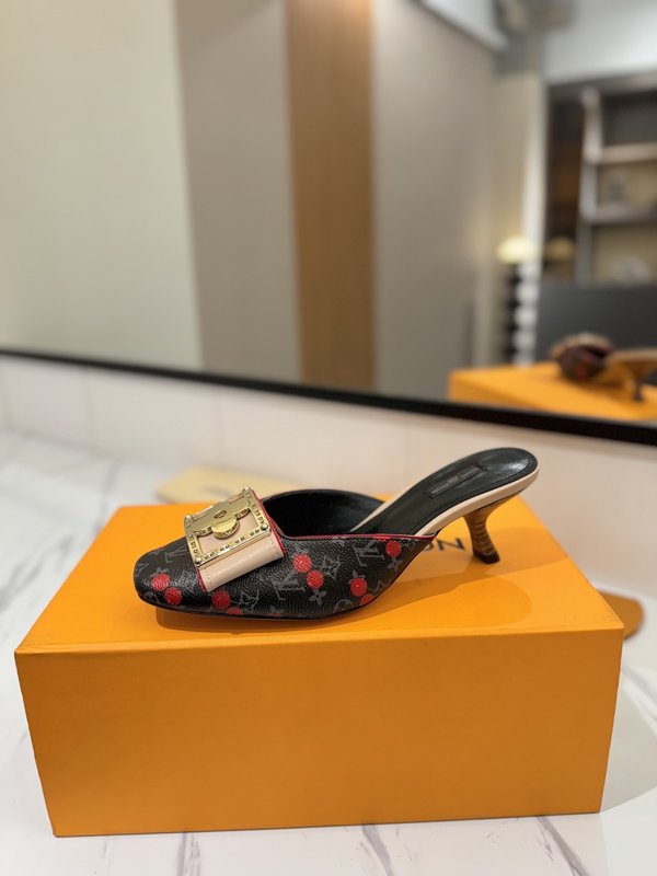 LV 모노그램 데님 하이힐 샌들 001-252483