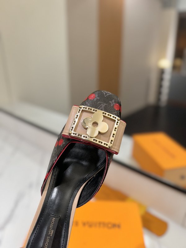 LV 모노그램 데님 하이힐 샌들 001-252483
