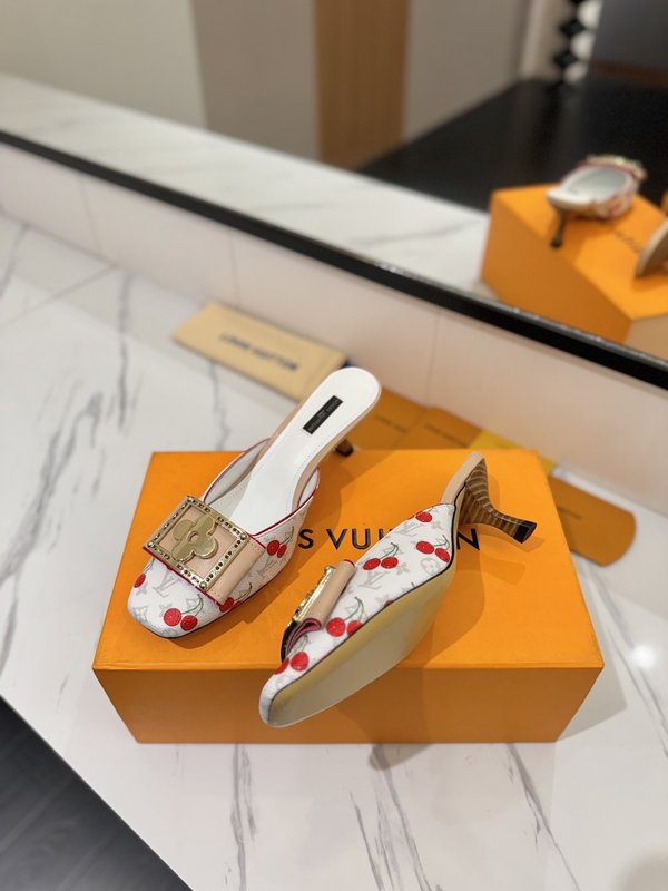 LV 모노그램 데님 버클 하이힐 샌들 001-252484